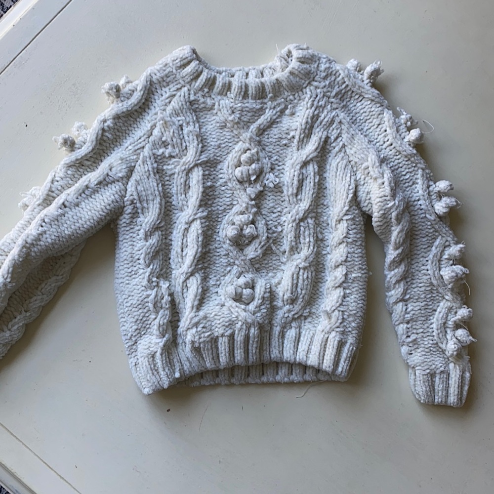 Egg New York chenille sweater cable fisherman